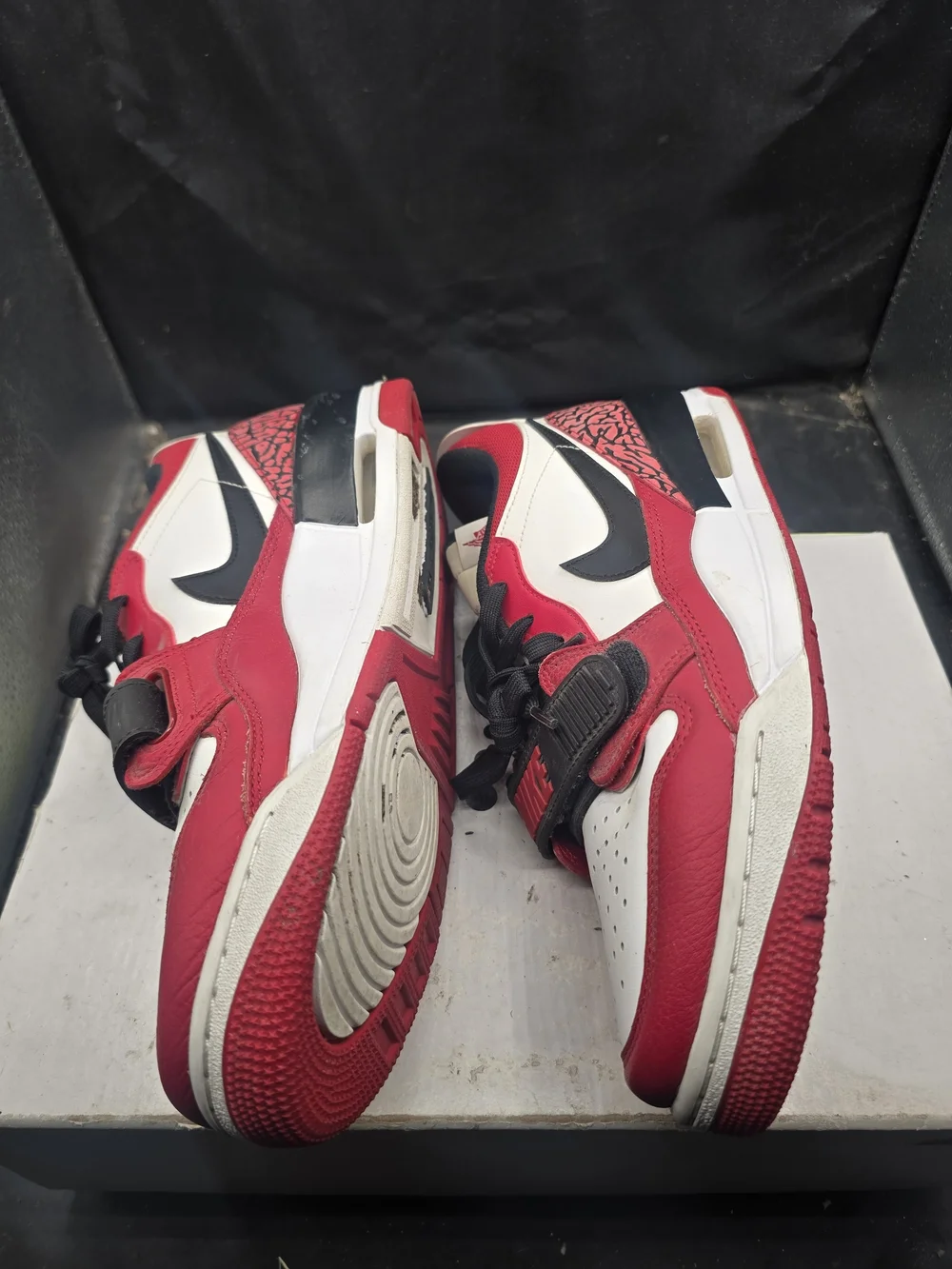 Jordan Low-Top Athletic Sneakers‎ in Red, White and Black